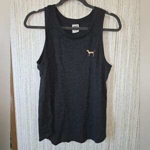Dark Charcoal Sleeveless Tank with Small Dog Logo